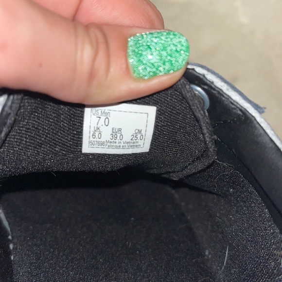 Black Leather & Gray Cloth Vans Sneakers - Picture 5 of 6